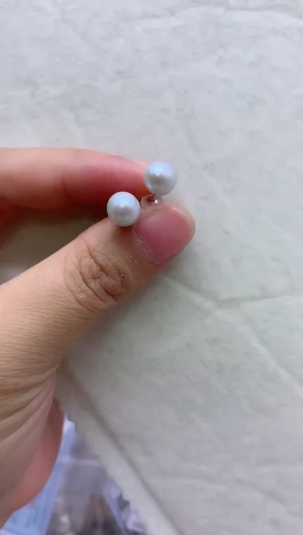 【闪购商品】淡水珍珠耳钉银S925镶嵌多发其一