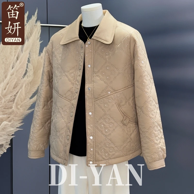 妈妈秋冬装棉服外套洋气小香风棉袄短款新款中老年女冬季小棉衣服