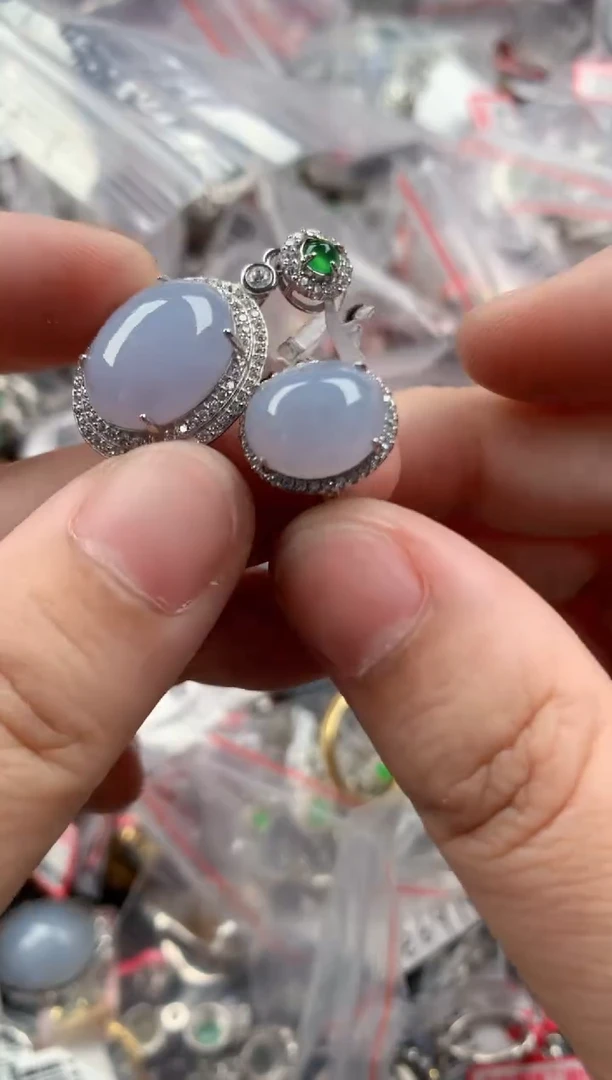 银S925镶嵌戒指翡翠222   2