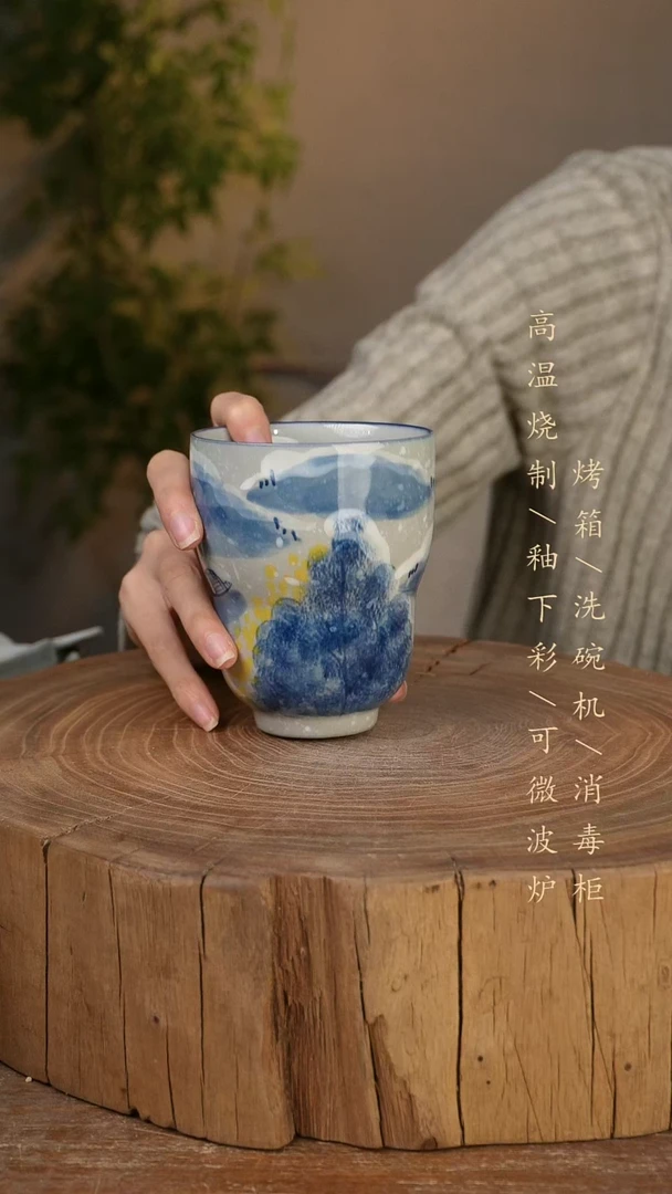 碗瓷景德镇手工手绘高温瓷釉下彩