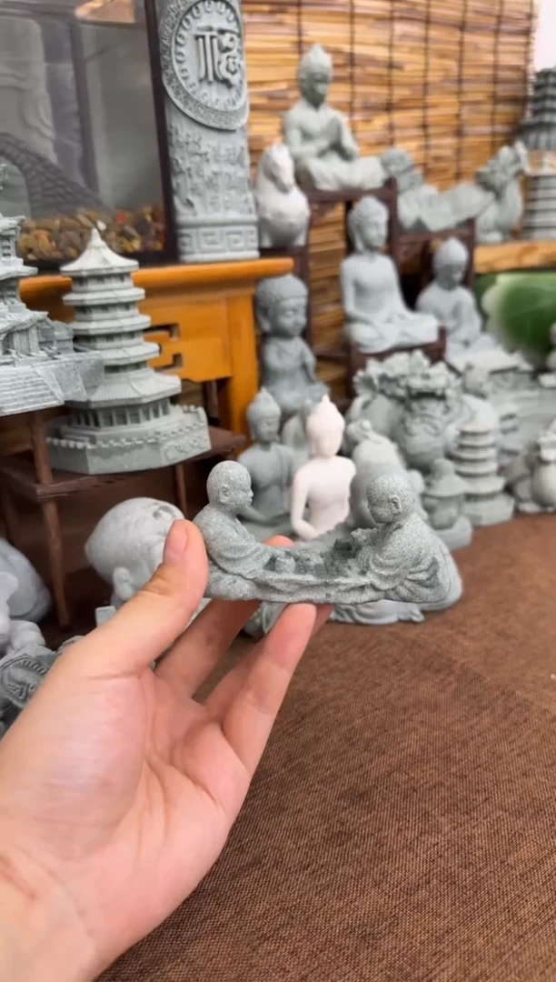 石材青砂石小孩对弈