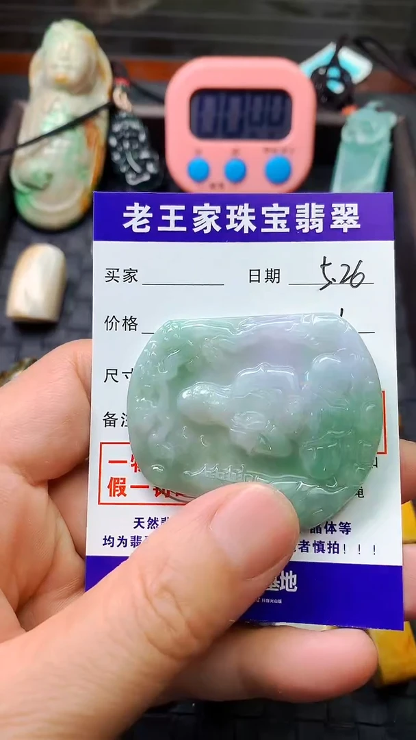 翡翠未镶嵌颈饰牌子