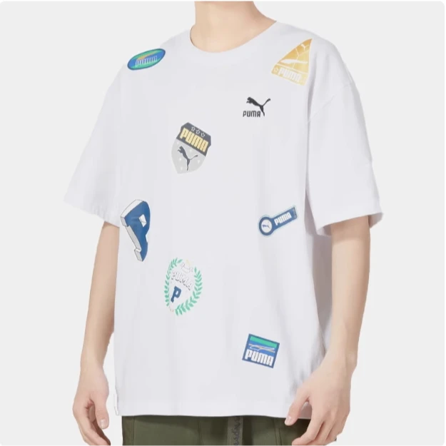 PUMA/彪马正品夏季新款多LOGO休闲透气圆领男女短袖 623248-02-01