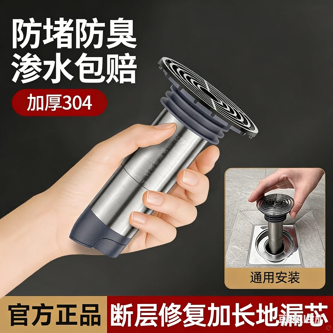 卫生间下水断层加长地漏内芯防臭延长管不锈钢地漏加长内芯通用