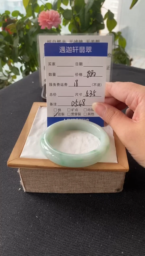 未镶嵌手镯翡翠53.5圈口 D548编码
