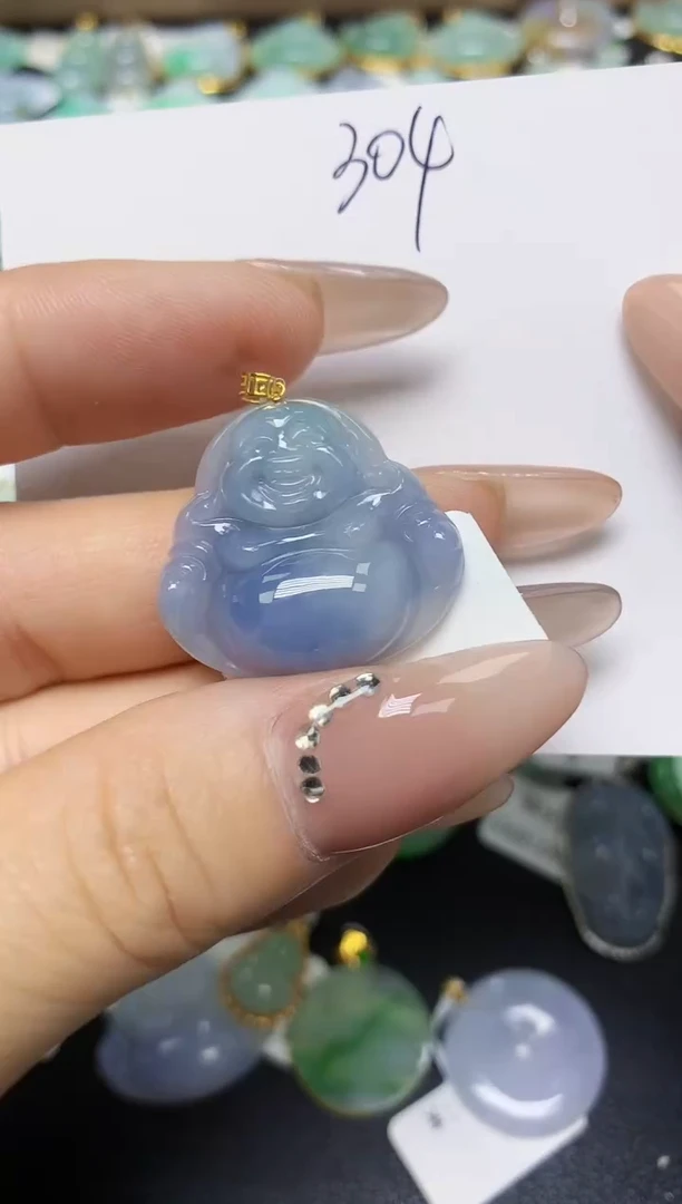 翡翠18K金镶嵌颈饰天然翡翠A货