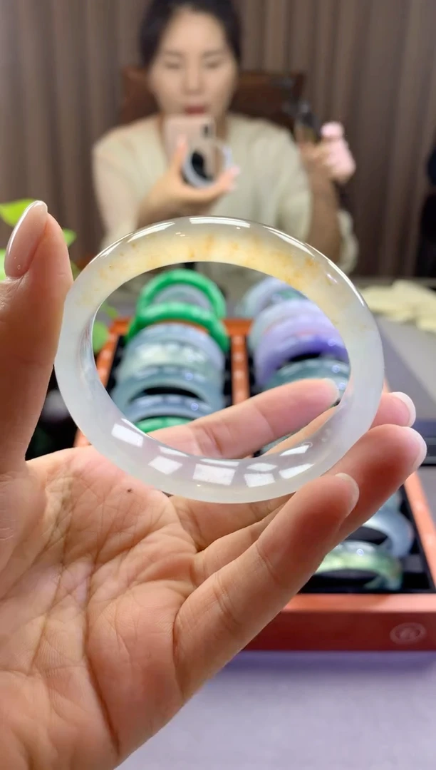 翡翠手镯未镶嵌【4号】冰种黄翡正圈