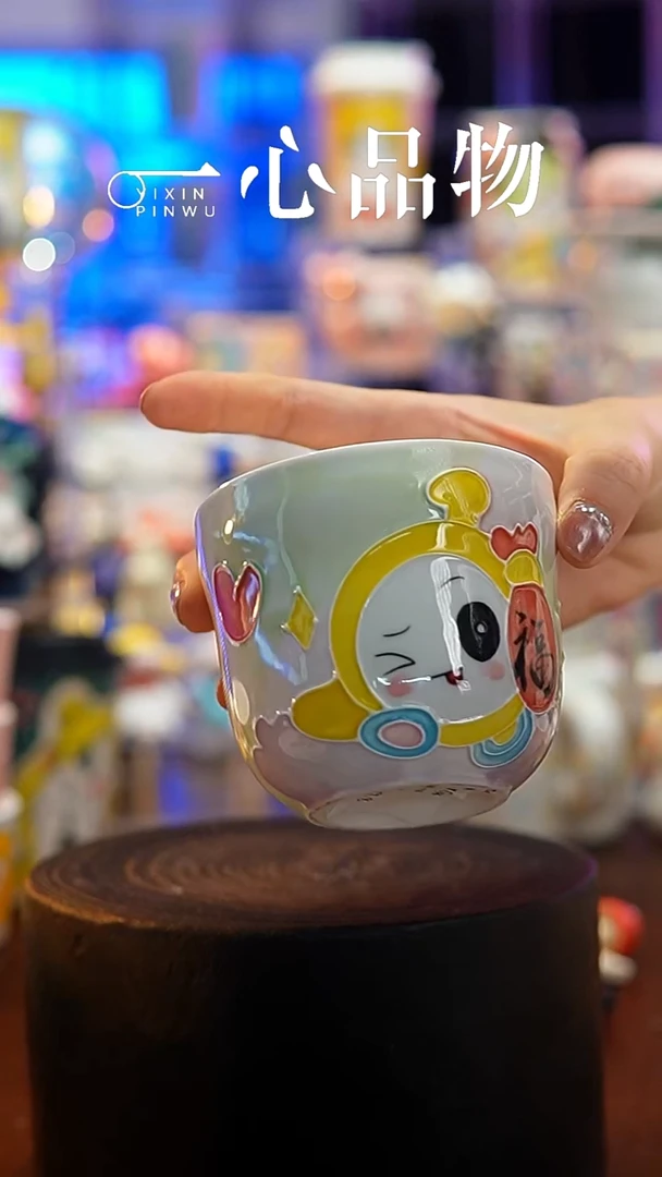 杯子瓷S073景德镇手工手绘杯子摆件
