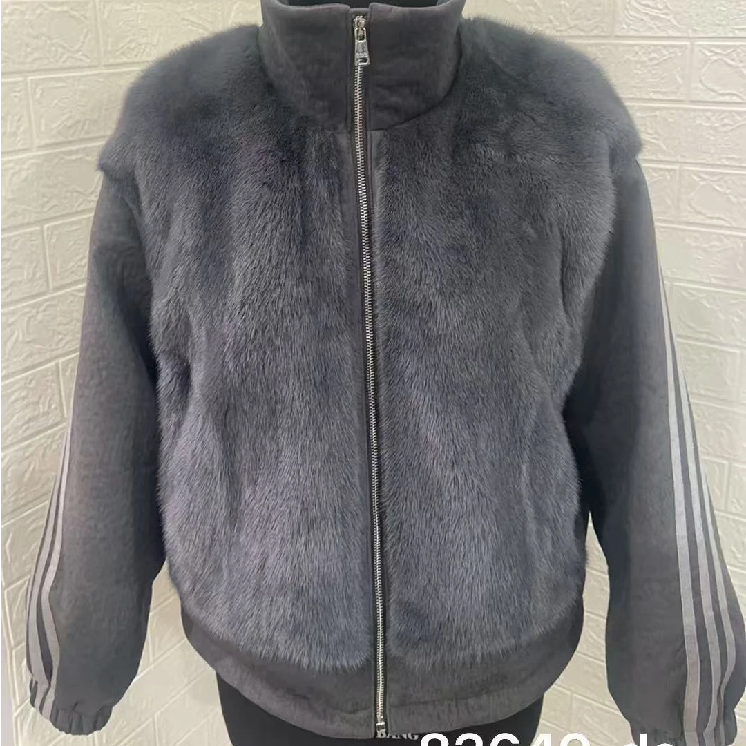 【CY】83649-DE  2025新款轻奢水貂鹅绒服皮草外套