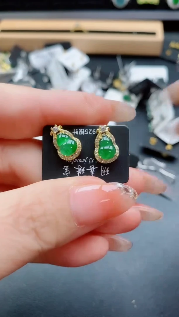 银S925镶嵌戒指翡翠1