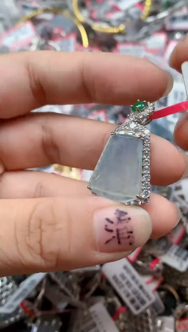 银S925镶嵌戒指翡翠天然A货缅甸翡翠