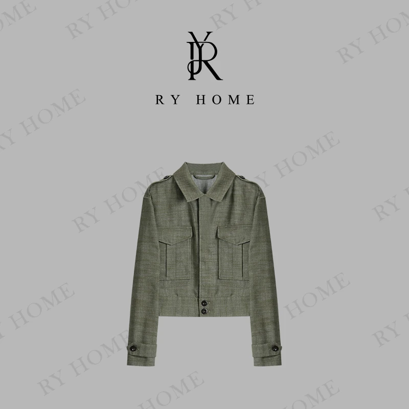 【容雨RYHOME】棉+亚麻精纺“千禧自然”百搭气质感猎装外套252W2259