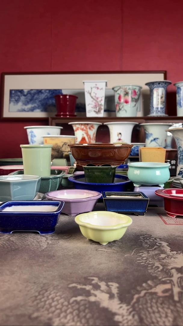 【闪购商品】高温颜色釉盆手工内长6.5 宽6 高2.5