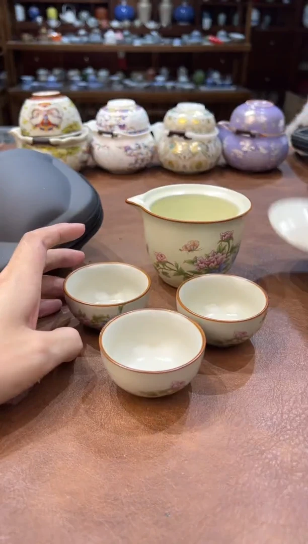 真的很便宜超好看会开片的旅行茶具