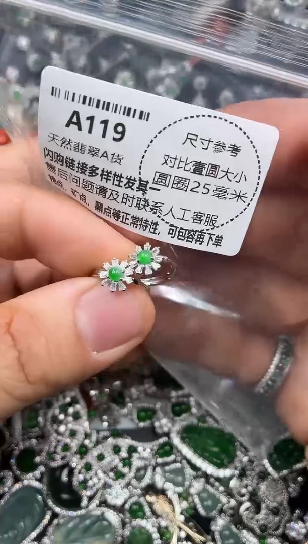 颈饰未镶嵌翡翠A119耳扣