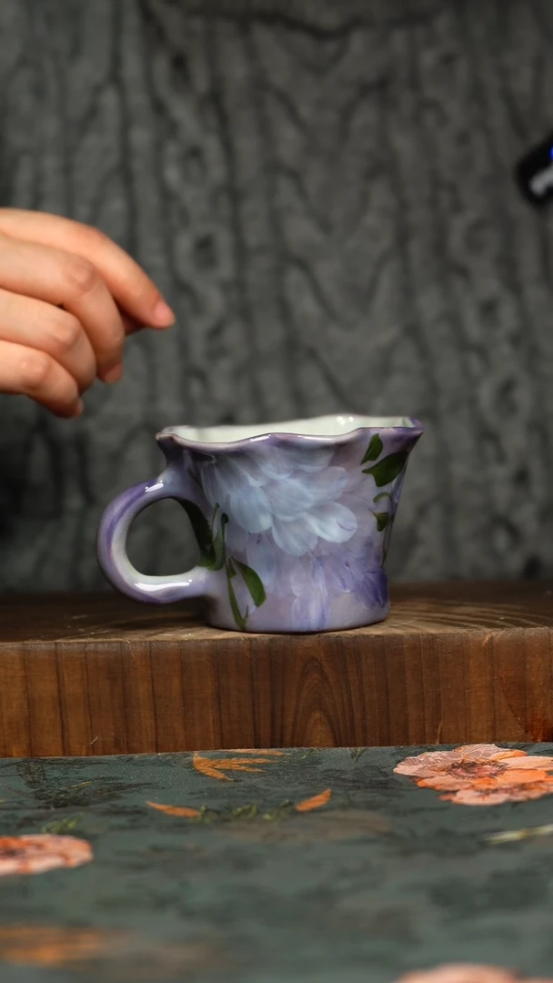 杯釉下彩手工手绘同款陶器
