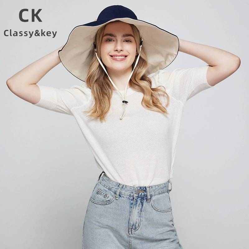 Classy key新加坡设计师联名款百搭渔夫帽户外遮阳帽夏季大檐帽子