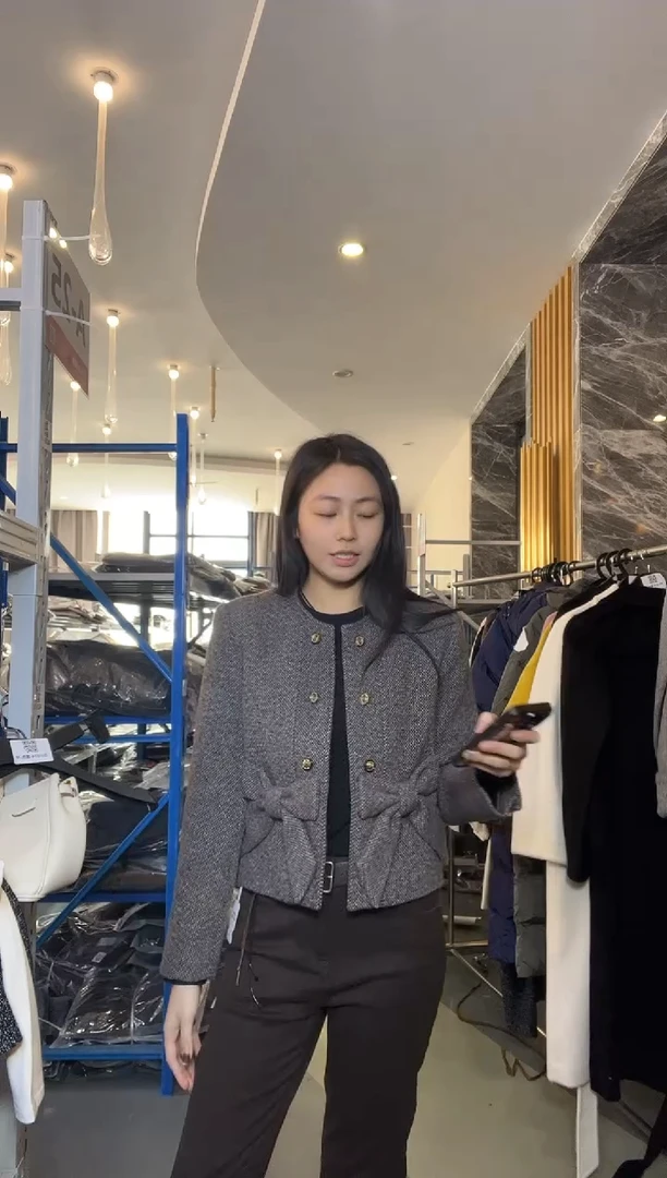 绮丽灰色小香风西装外套M