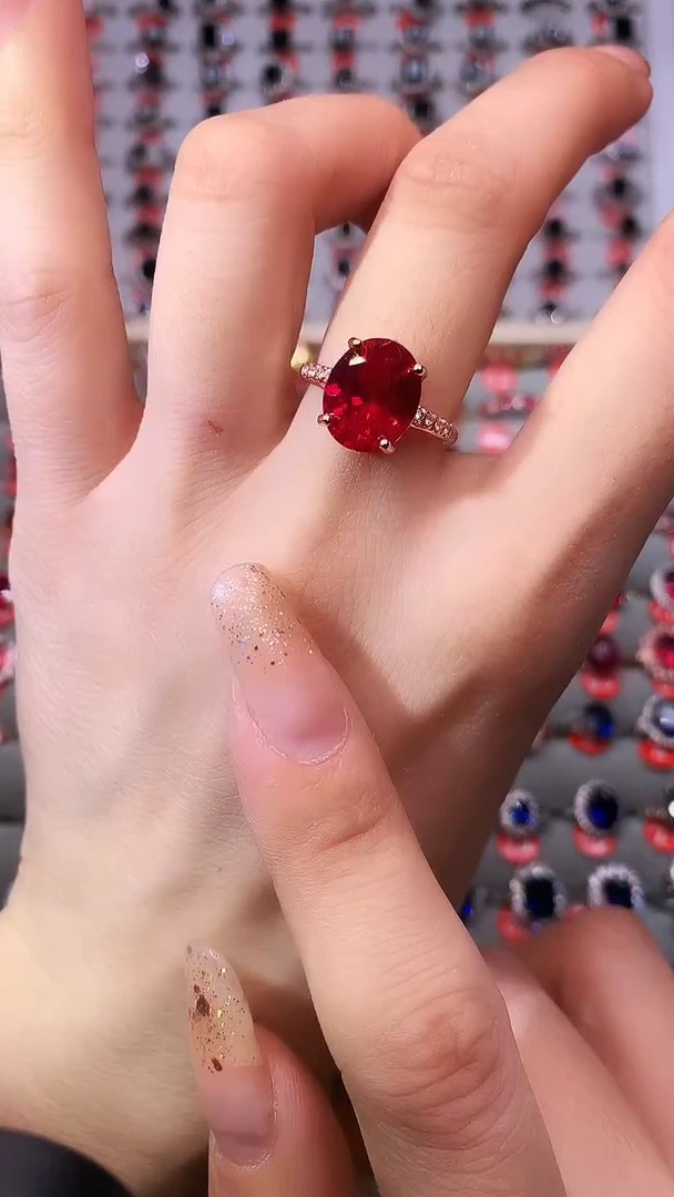 【闪购商品】红宝石戒指银S925镶嵌111111