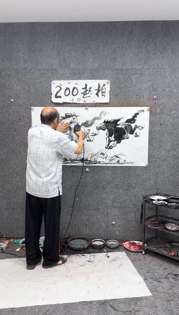 国画鸿运当头  彩色 带收藏证书