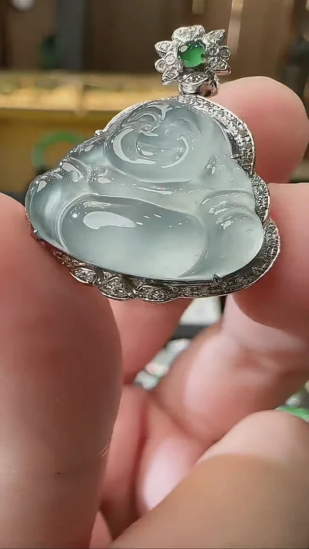 颈饰18K金镶嵌翡翠18k镶嵌-天然A货翡翠