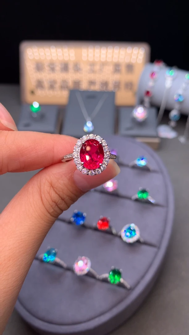 银S925镶嵌戒指红宝石11111