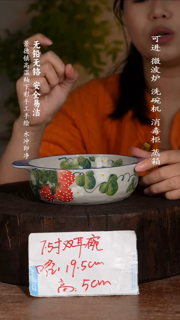 碗陶瓷景德镇高温瓷釉下彩手绘陶瓷