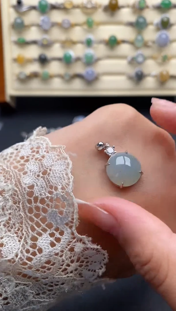 银S925镶嵌戒指翡翠222222+2