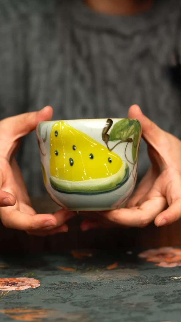 杯釉下彩手工手绘同款陶器