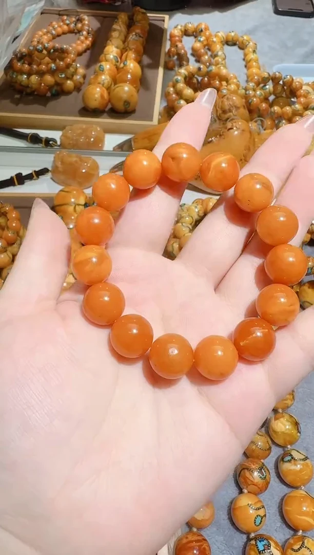 蜜蜡颈饰未镶嵌167天然蜜蜡珠宝奇石全都保真