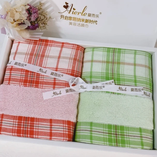 爱而乐美容洁颜巾柔软情侣成人家用洗脸格子吸水方形o