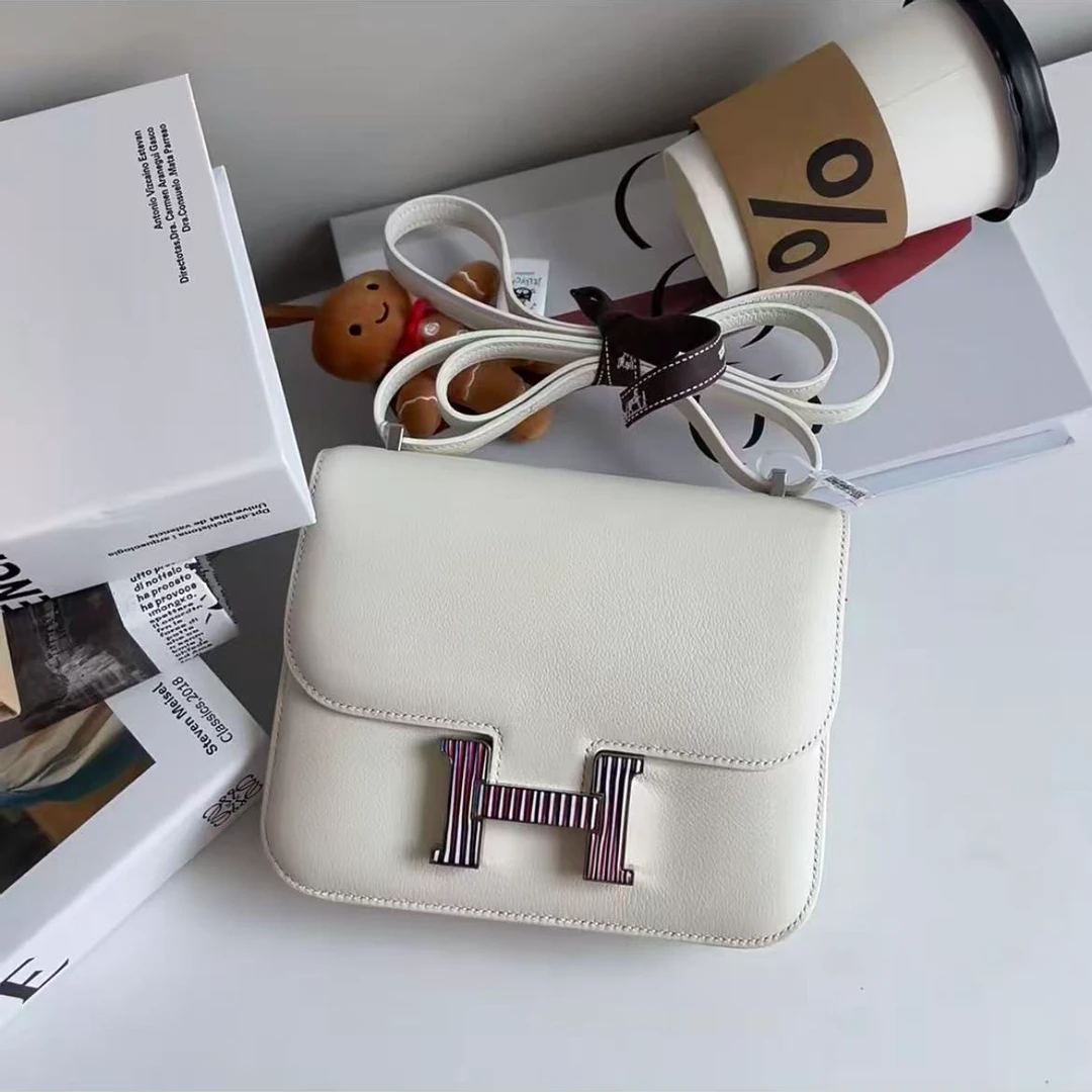 99新 Hermes/爱马仕 【小池专属】 康康19纯白珐琅扣 Ec皮 C刻