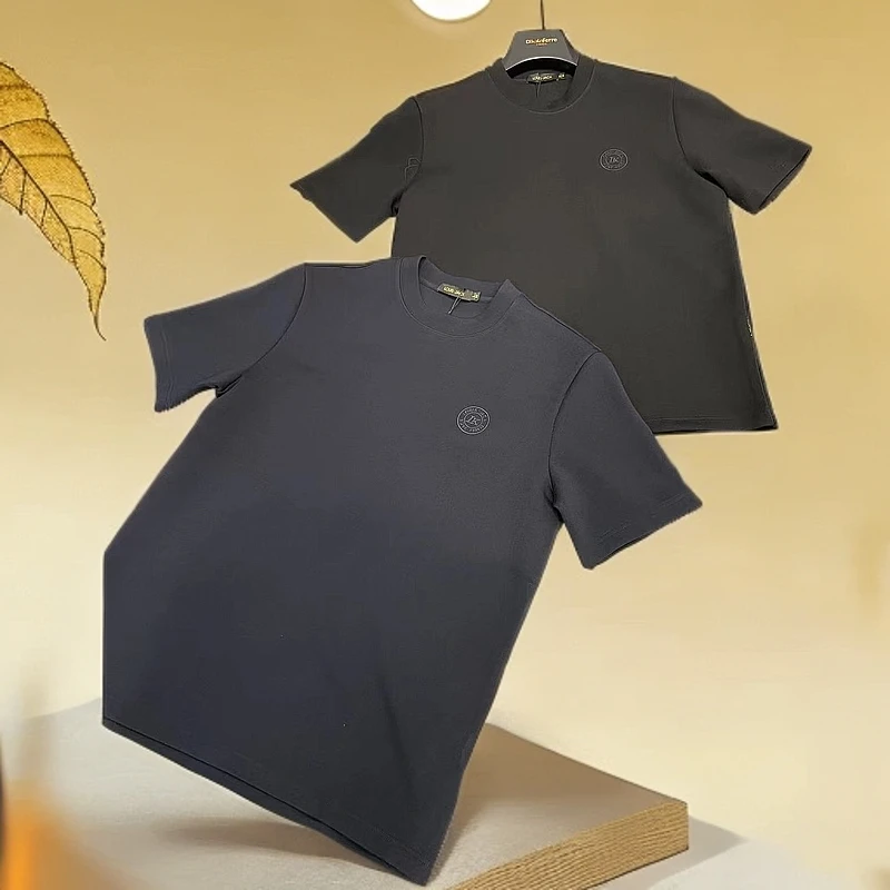 半袖夏季纯色T恤男款休闲圆领简约百搭透气修身上衣痞帅男装潮流