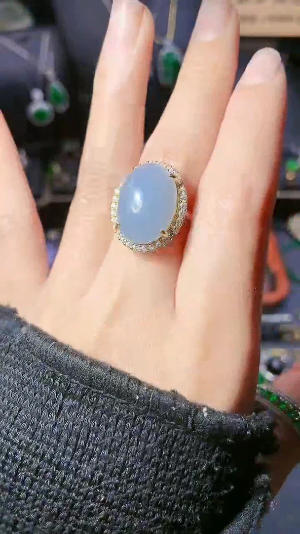 【闪购商品】翡翠戒指银S925镶嵌戒指