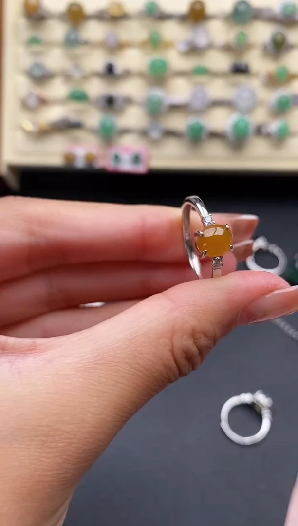 银S925镶嵌戒指翡翠22222+9