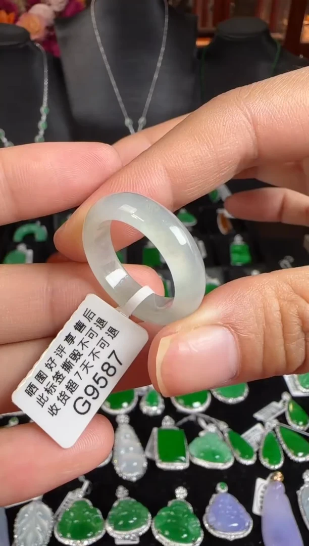 未镶嵌戒圈翡翠G9587玉戒指20圈