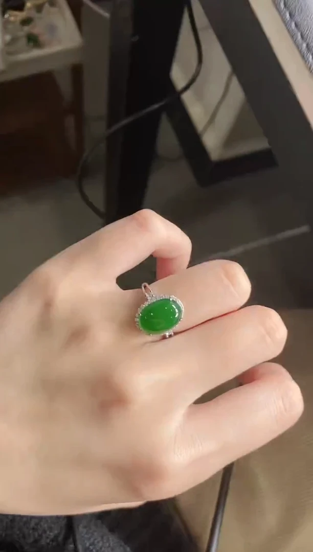 【闪购商品】翡翠戒指银S925镶嵌51151
