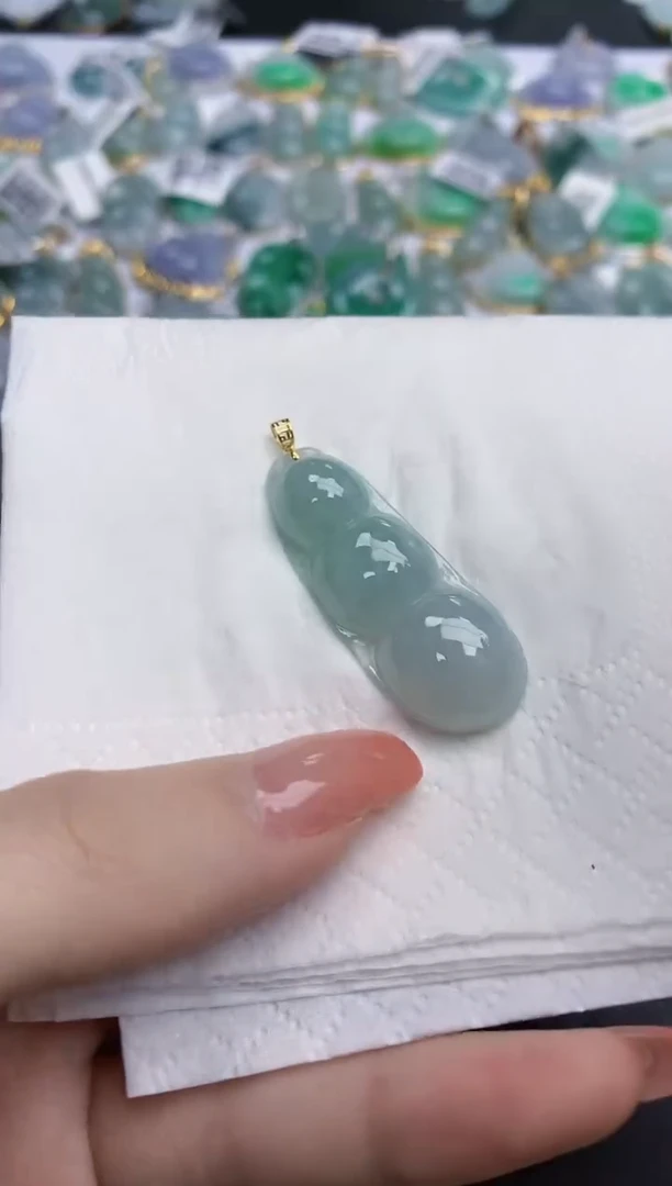【闪购商品】翡翠颈饰18K金镶嵌天然缅甸翡翠A货