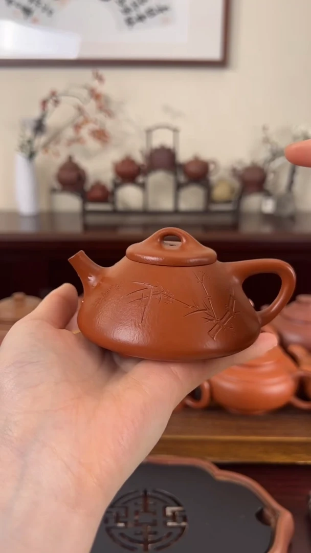 【闪购商品】紫砂茶壶朱泥子冶石瓢120CC