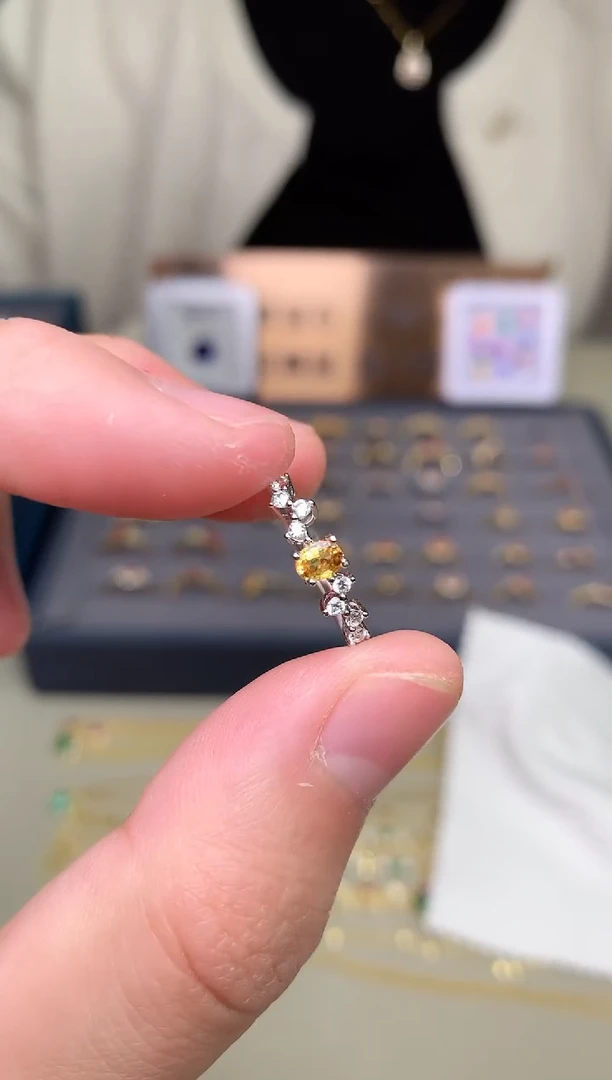 【闪购商品】蓝宝石戒指银S925镶嵌戒指