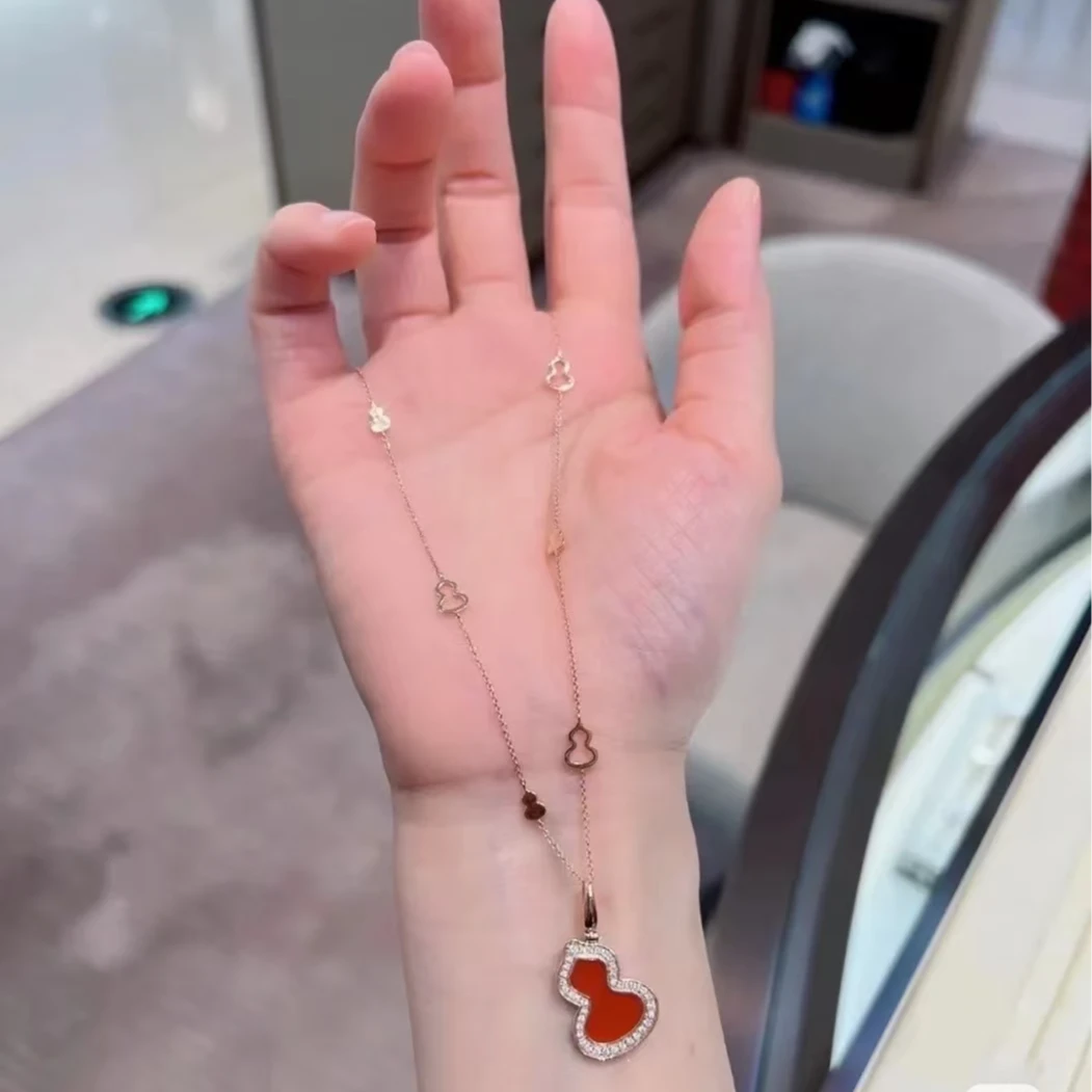 铜合金项链 大红8葫芦毛衣项链 152