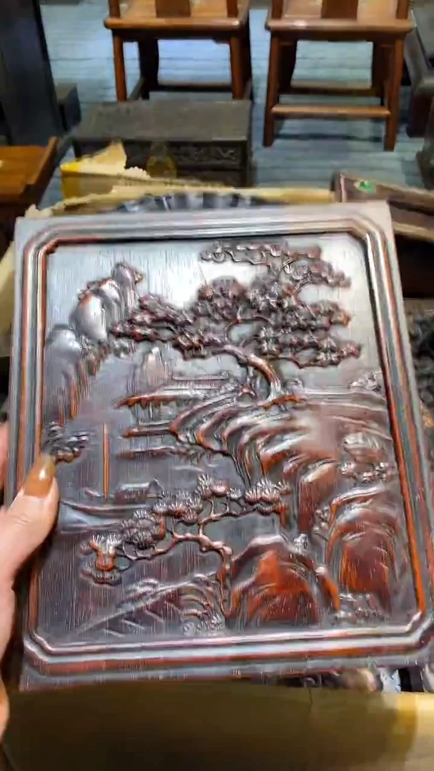 木紫檀雕刻一物一拍