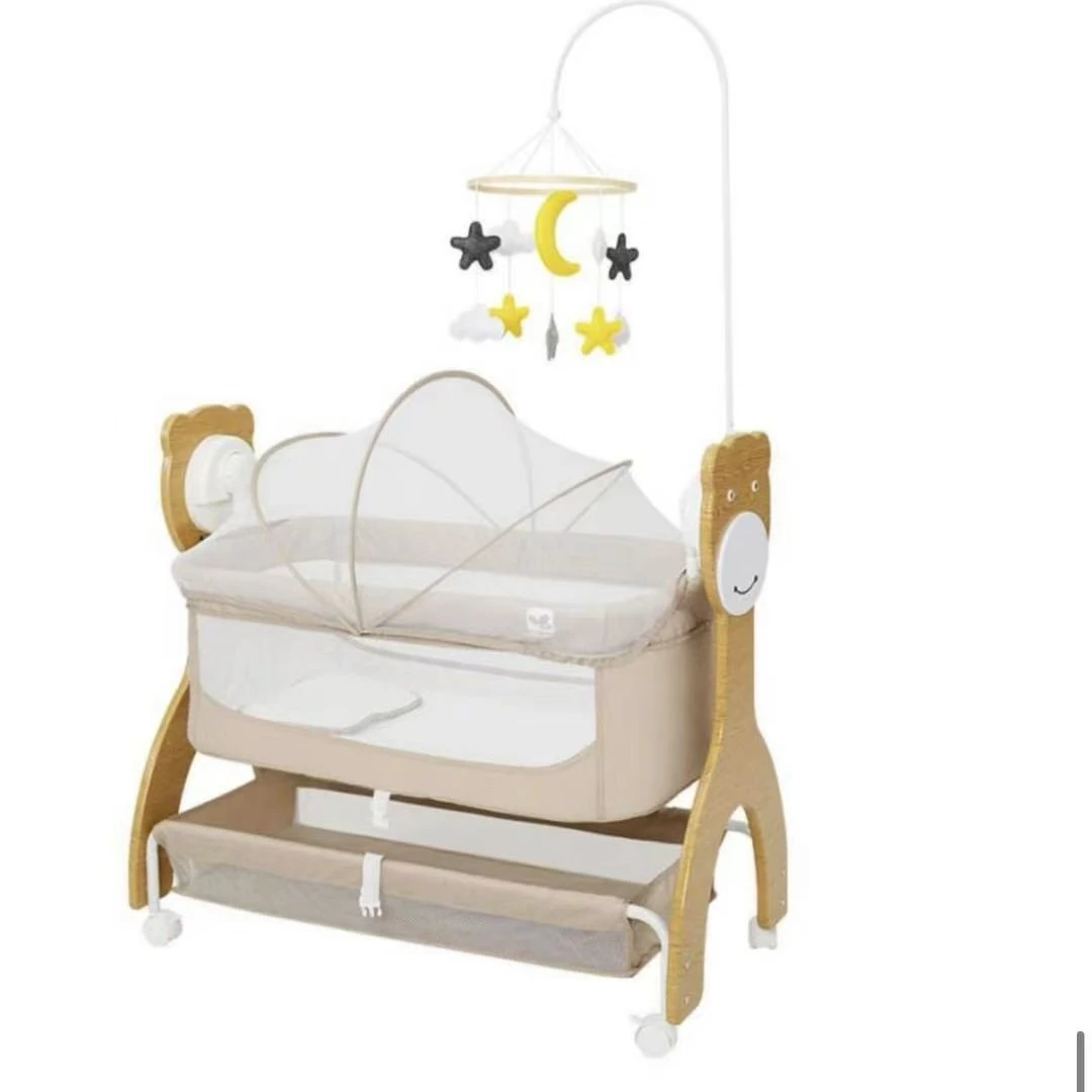 酷豆丁COOL BABY电动小鹿摇床，可调速，音乐，遥控婴儿床