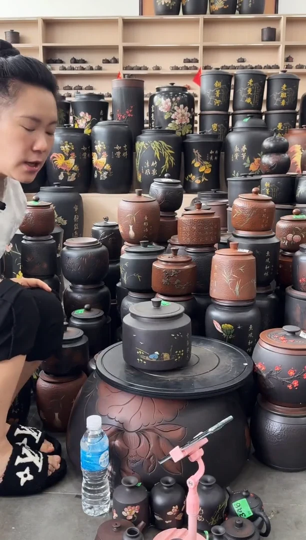 罐瑕疵 彩填茶叶罐  822