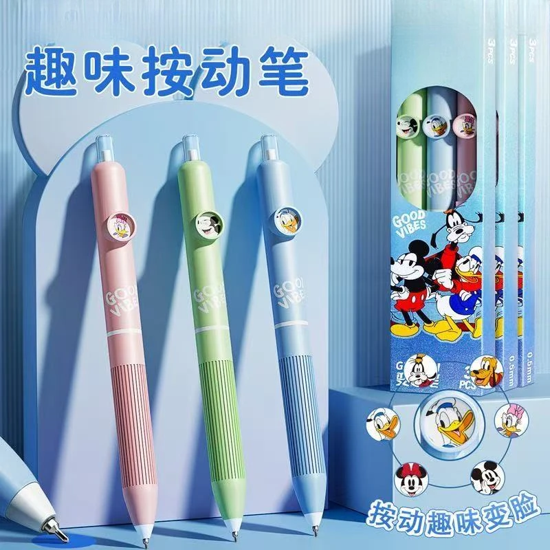 【梓豪专属】卡通按动笔高颜值可爱变脸中性笔速干黑色笔刷题笔 -4