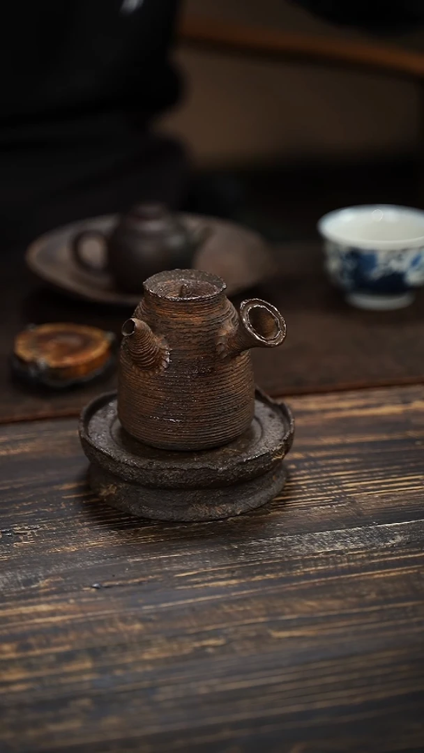 全手工制作  南蛮 侧把壶