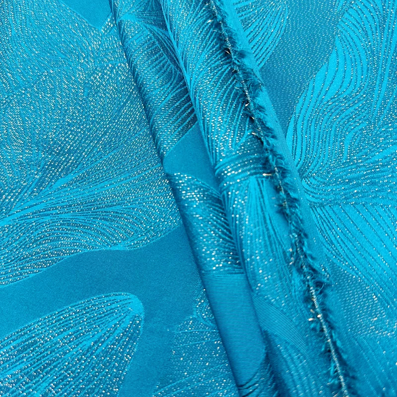 织辉正绢丝丝入扣织银纹意匠蓝色布料苏州面料100桑蚕丝非遗技艺