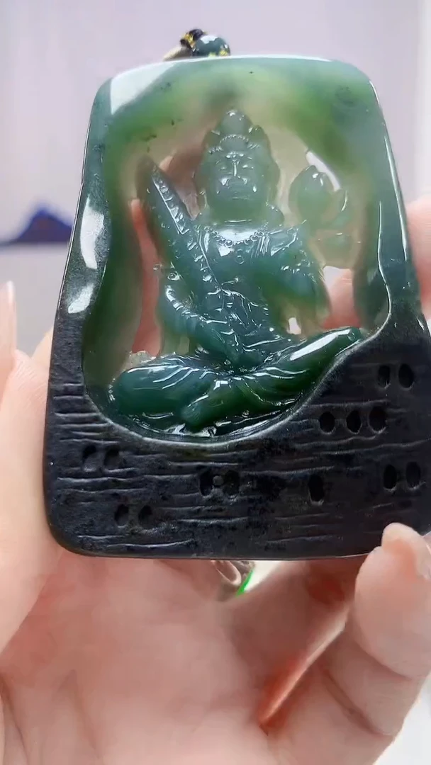 未镶嵌定制翡翠4917DD-毛货挂件71
