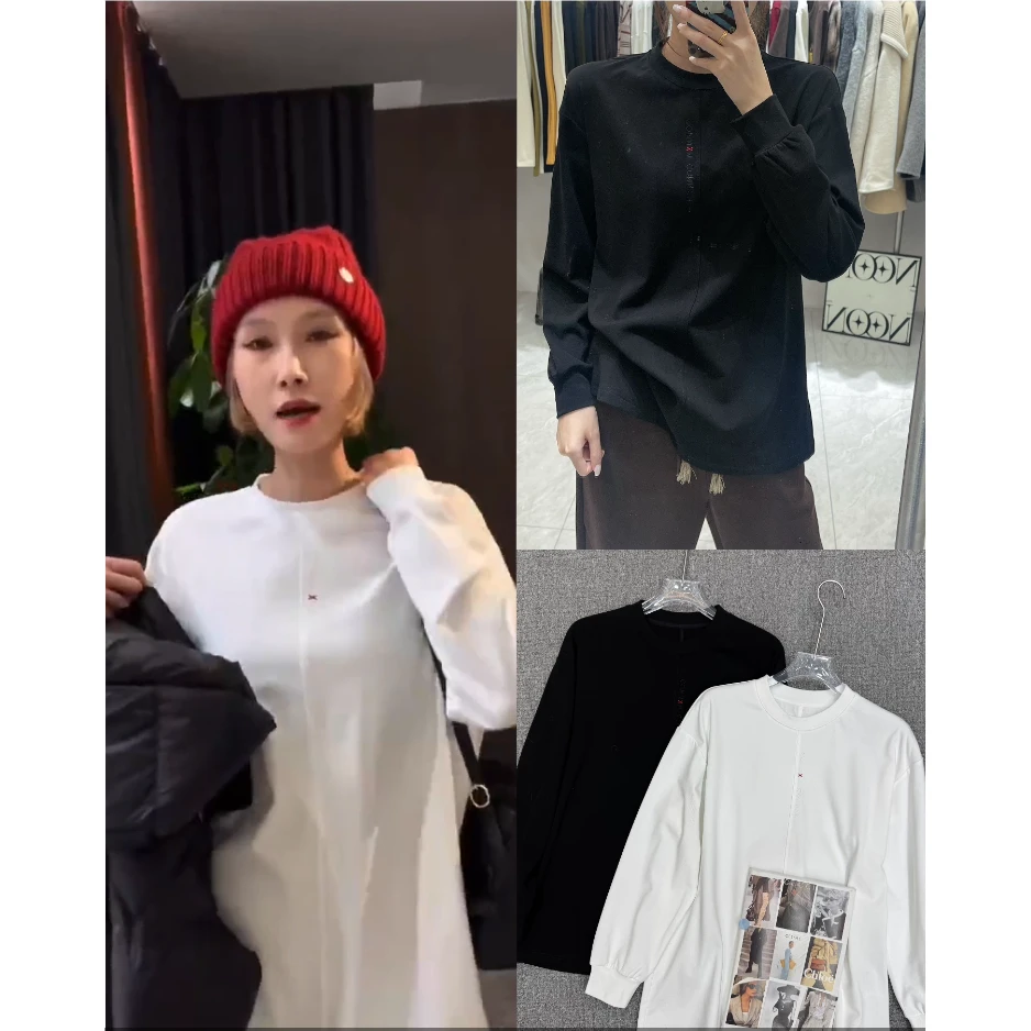 KIKI严选：18178-MT家欧洲站南油秋冬前字母大版百搭打底衫长袖T恤