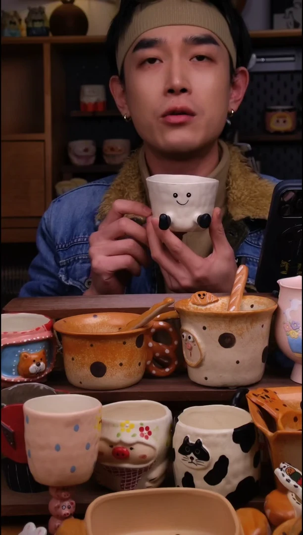 杯子陶景德镇可爱设计师款陶瓷